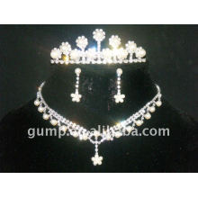 silver rhinestone jewelry sets (GWJS0367)